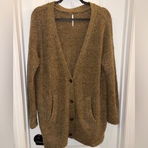 Cozy Free People Brown Cardigan Sweater